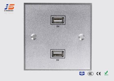 China Sand Blast Multi Media Wall Plate Outlet  2 * USB 5V Charger Socket for sale