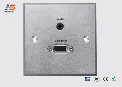 China Silver Aluminum Multi Media  Wall Plate , With 3.5mm Audio VGA Connectors for sale