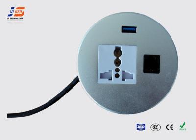 China Brushed Aluminum Power And Data Grommets USB Power Outlet For Conference Room for sale