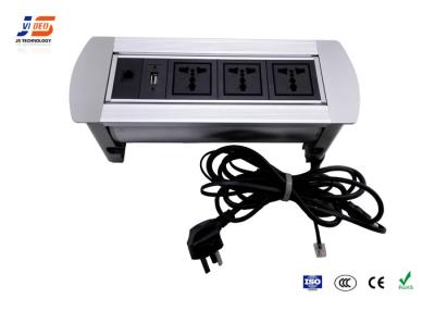 China Aluminum Desk Cable Outlet Table Outlet With USB VGA AC Power for sale