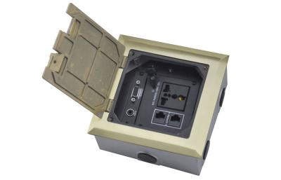 China Power And Data Recessed AV Floor Boxes , Table Connection Box Universal Plug for sale