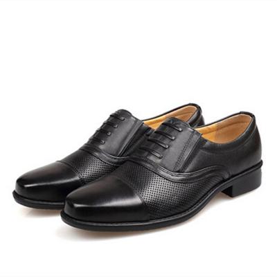 China Deodorization Exquisite Workmanship Men's Stylish Shoes Oxford Genuine Leather With Black Sensitive Points Lace Men Shoes Dress Leather for sale