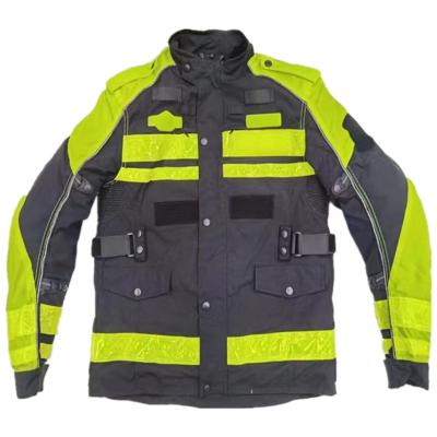 China Adult Fluorescent Green Thickened Breathable Road Traffic Reflective Patrol Raincoat Detachable Waterproof Recycling Jacket for sale