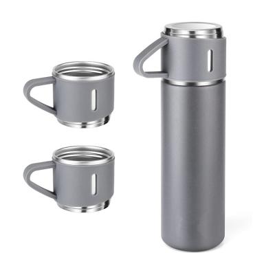 China 500ml Double-layer Vacuum Flask Viable Thermos Cup Hot-selling Gift Set Stainless Steel Coffee Tumbler Water Bottle Set for sale