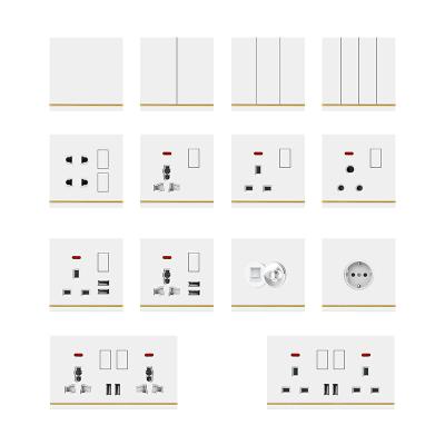 China UK Standard 86 Type Universal Wall Socket With USB Charger Britain Type 1 UK Band 1 Way Power Wall Sockets And Switches A7 for sale