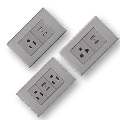 China SW8 Type USB 118 Series Wall Outlet America Type 1gang 1way/2way Power American Wall Outlets And Switches Wall Light USA SW8 for sale