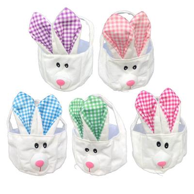 China Festival Decoration Packaging Cartoon Rabbit Bunny Easter Basket Bucket Gift Bags New for sale