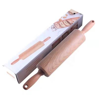 China Sustainable creative pin with wood grain, plastic pin with handle, suitable for bread pastry pizza fondant pies for sale