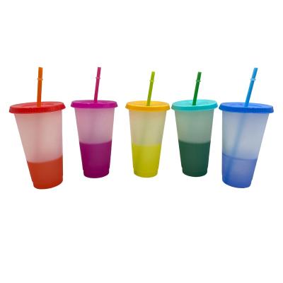 China Eco-Friendly Color Changing Mugs Travel Mugs, 24oz Tumblers With Lids Straws For Kids Adults Party Drinks Cups Reusable Iced Coffee Mug for sale