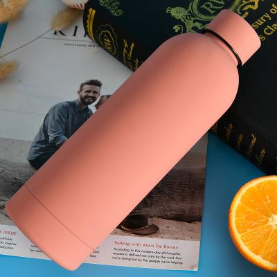 China Amazon Hot Selling Rubber Matte Printing Stainless Steel Water Bottle 750ml Organizer Pastel Pastel Customizable Small Bottle for sale