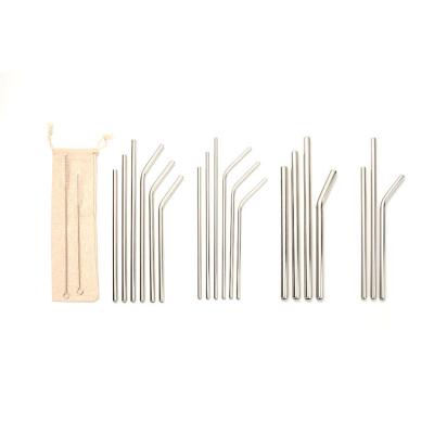 China 6-12mm Stainless Steel Viable High Quality Customizable Drinking Straws With Clean Brush for sale