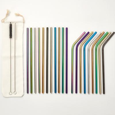 China Wholesale Eco-Friendly Reusable High Quality Metal Stainless Steel Drinking Straw Viable With Customized Logo for sale