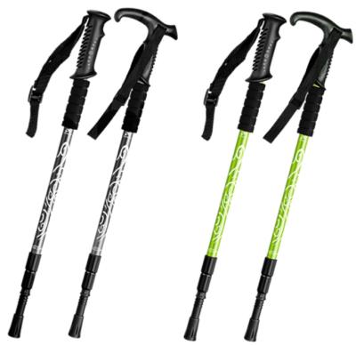 China Outdoor Luminous Pole Rubber Telescopic Mountaineering Trekking Portable Non-slip Walking Stick for sale