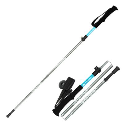 China EVA Outdoor Trekking Pole Folding Lock Aluminum Alloy Handle External Straight Walking Stick for sale