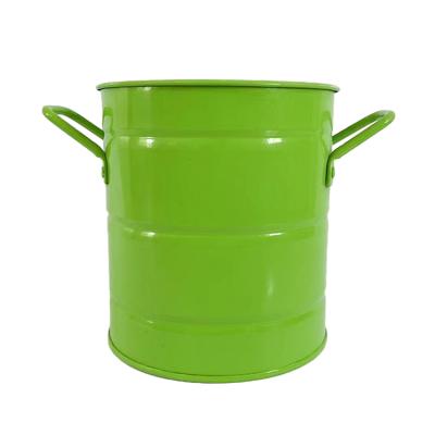 China Camper Hiking Fishing Acceptable 1L Displacement Wash Customized Logo Galvanized Metal Paint Bucket Steel Bucket for sale