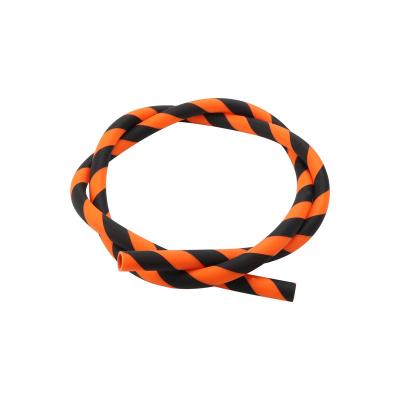 China 150cm length eco-friendly pattern orange black chciha accessories hose smoking tube sheesha silicone hookah hose arabic shisha pipe for sale