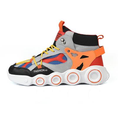 China 2022 New Men's Fashion Trend Unique Sneakers Fashionable Shoes Beautiful High Top Wheel Catwalk Casual Shoes for sale