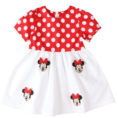 China Minnie Mickey Princess Dress 2022 New Polka Dot Dress For Children Breathable Day for sale