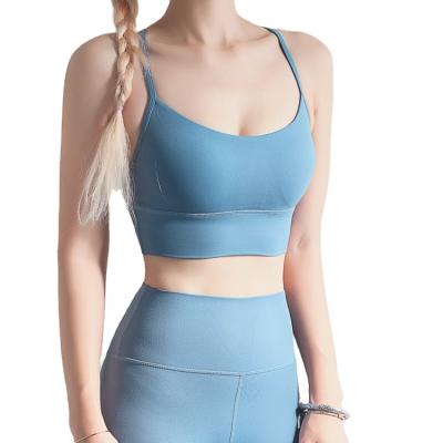 China New type breathable custom women's sexy solid color sports yoga bra tank top vest for sale