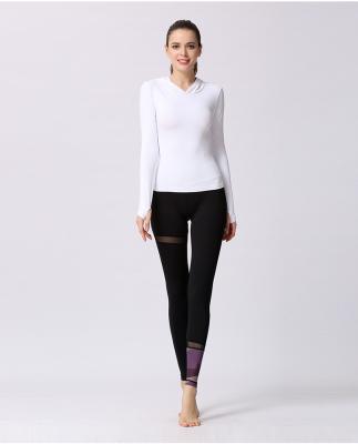 China Stylish High Elastic Women's Hoodied Long Sleeve V-Neck Yogo Shirt Fitness Clothing And Sexy Legging 2 Pieces Set for sale