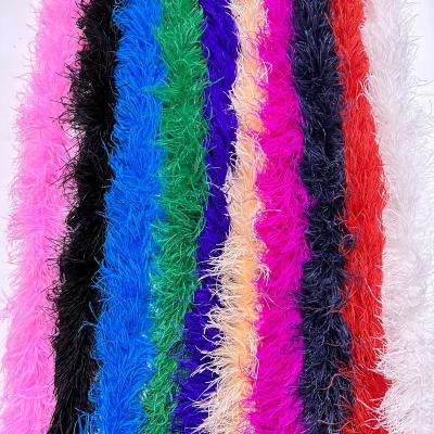 China Feather Handcraft 2m Wholesale Dance Formal Wedding Party 5 Ply Fluffy Colorful Feather Boa Turkey Ostrich Feather Boas Products for sale