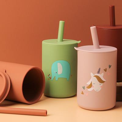 China High Quality Safe Water Free Straw Cups Tumbler With Lid Toddler Kids Silicone Baby Sippy Cups BPA Free for sale