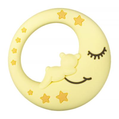 China New Food Grade Silicone Teethers Toy Free Sample 2022 Bpa Moon Baby Teether Soft Colorful Free Chew Toys for sale