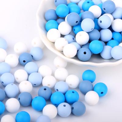 China Soft Toy Hot Products Mixed Colorful Round Silicone Beads 9mm Loose Food Grade Teething Bead For Diy for sale