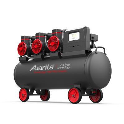 China 100L 22 Gallon China Industrial Oil Free 240V 1HP*3 Oil Free 3 Piston Air Compressor Oil Free Silent for sale