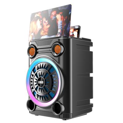 China PSD-8004 Wireless 8 Inch Outdoor Karaoke Bluetooth Speaker Stage Dancing Speaker with Cable Microphone for sale