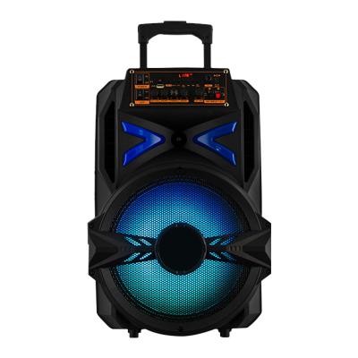 China LIGE-1768 High Quality Wireless Radio Large Sound Portable Speaker With Wireless Microphone 15 Inch Cart Speaker Karaoke for sale