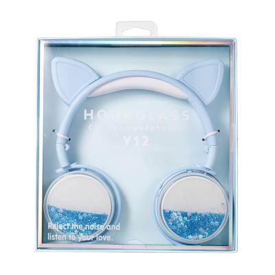 China Y12 Cute Cat Style Glitter In-ear Headphones 3.5mm Wired Earphone for sale