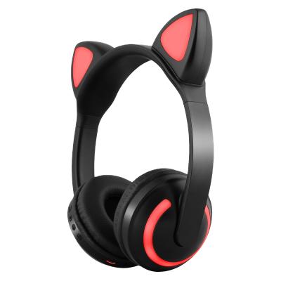 China Gift popular cute wireless bluetooth headset ZW-19 cat ear earphone hot sale high quality handsfree lovely function for girls bluetooth earphone for sale