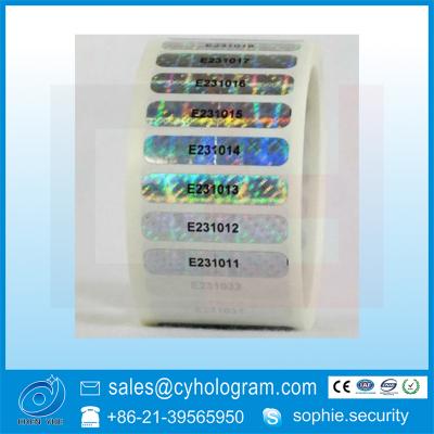 China 2d hologram anti-counterfeit sticker with serial number in roll format for sale