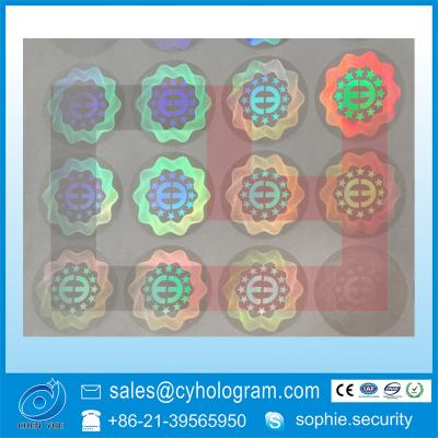 China Anti-Counterfeiting Customized Transparent Hologram Sticker With Tamper Evident Material for sale