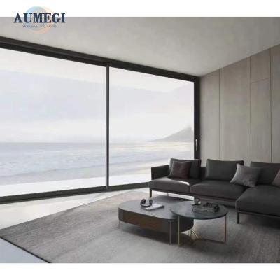 China Waterproof Aumegi Excellent Quality Custom Heavy Duty Sliding Door Balcony Sliding Glass Door Patio Sliding Door for sale