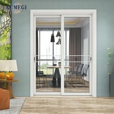 China Waterproof Aumegi Design Aluminium Door Handle Sliding Door Double Glazed Aluminum Sliding Door for sale