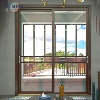 China Waterproof Aumegi Export Quality Aluminum Sliding Doors Burglar Proof Sliding Glass Doors Hurricane Sliding Door for sale