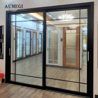 China Waterproof Aumegi Factory Direct Sales Ranch Sliding Door Sliding Door Price High Quality Sliding Door for sale