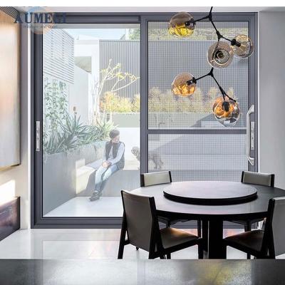 China Waterproof Aumegi Good Price Prima Sliding Door Sliding Entrance Door Hermetic Sliding Door for sale