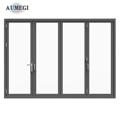 China Sound Insulation Aumegi Thermal Insulation Custom Bifold Doors Interior Air Tight Folding Door for sale