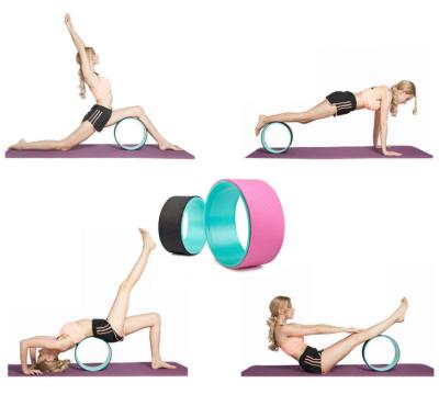 China Universal Factory Hot Sale Massage Roller Anti-skid Pilates Circle Yoga Circle Yoga Back Roller Wheel For Back Pain Relief Stretching for sale