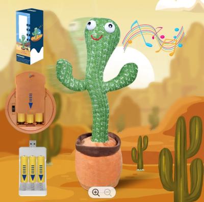 China As Picture 2021 Hot Selling Dancing Saxophone Singing Cactus Plays Dancing Electric Cactus Plush Recording Toy for sale