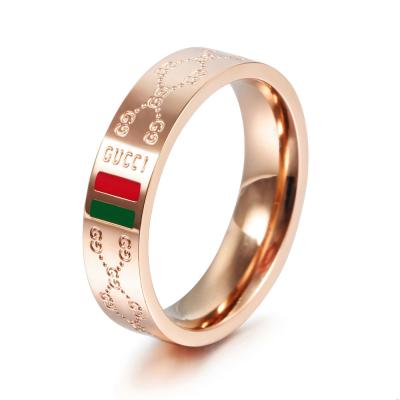 China CLASSIC titanium steel rose gold couple pair ring ring personality simple and elegant for sale