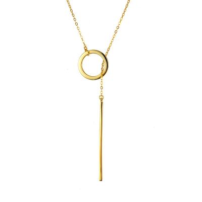 China Trendy Lasso Bar Circle Jewelry Stainless Steel Hiphop Ins Style Women's Fashion Pendant Necklace for sale