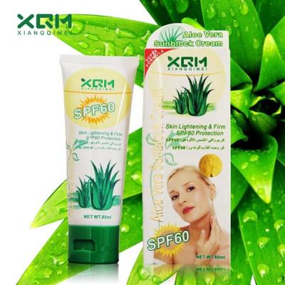 China Sunscreen Facial Whitening Cream With Xqm Spf60 Organic UV Aloe Vera Sunscreen Sunblock Block Cream Sunscreen for sale