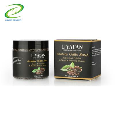 China OEM LIYANLAN Private Label Organic Anti-Cellulite And Anti-Wrinkle Skin Care Body Wrinkle Reducing Scrub Natural Arabica Coffee Scrub for sale