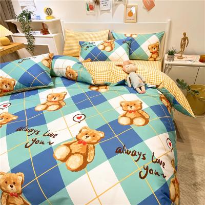 China Nondisposable Cartoon Four-Piece Cotton Bedding Set, Cotton Children's Three-Piece Bed Linen and Duvet Cover for sale