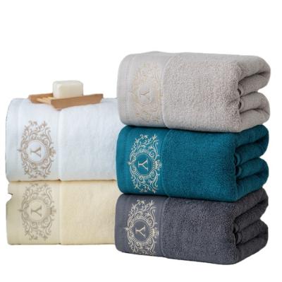 China Wholesale Luxury Hotel Bath Towel Antimicrobial 100% Cotton Logo Absorbent Quick Dry Towel Custom Made High Quality for sale