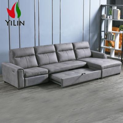 China Modular Furniture R691 Living Room L Shape Sex Sofa Cum Bed With Storage Fabric Sofa Bed Apartments House Couch for sale